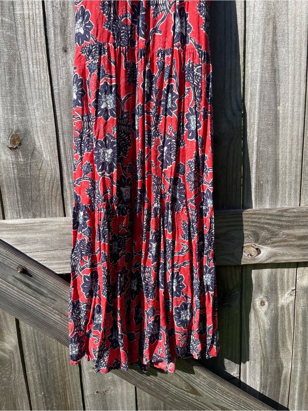 Knox Rose Red & Navy Patterned Maxi Dress Size XS - Picture 9 of 9